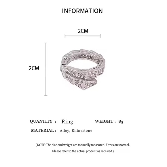 Serpenti Viper Silver Snake Crystal Ring - Picture 4 of 9